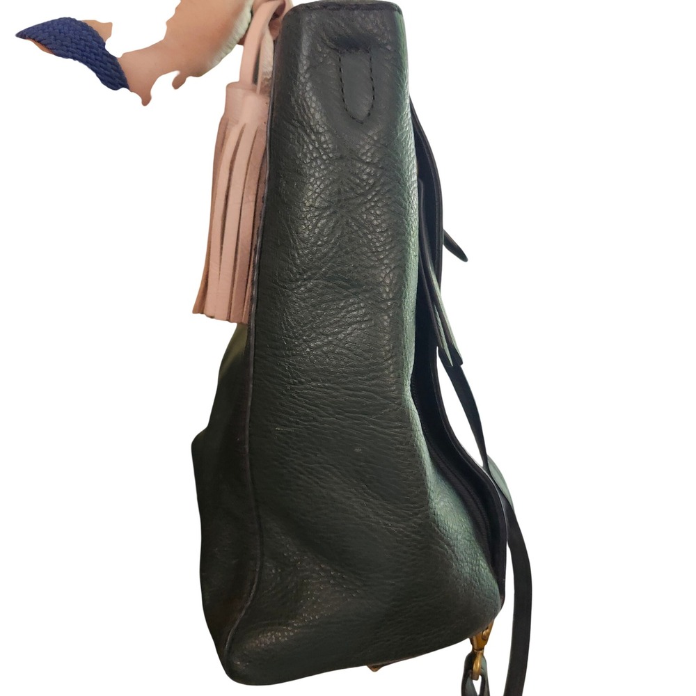 Fossil Camilla Convertible Backpack Tote Dark Green Pebbled Leather Boho Key - Picture 14 of 14